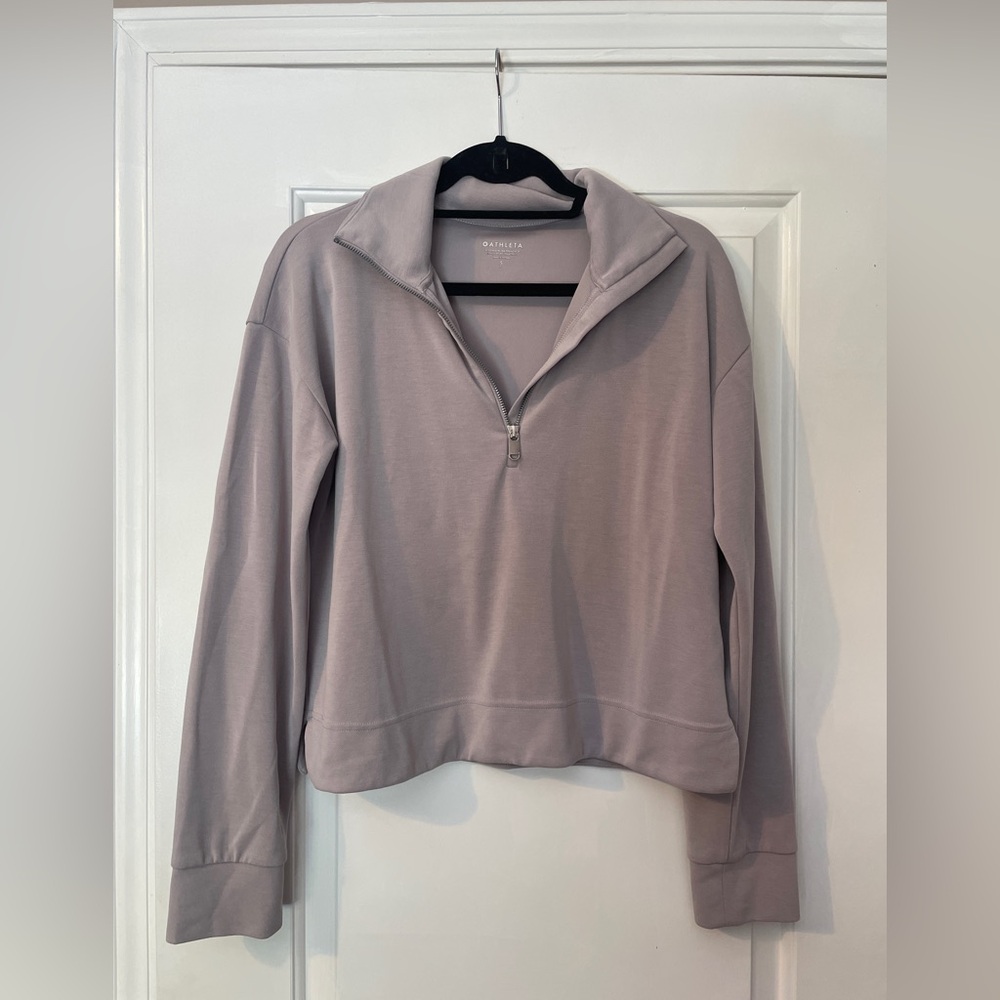 Athleta Lavender Quarter-Zip Sweatshirt
